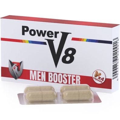 Capsule Power V8 pentru potenta, erectii puternice, intarziere ejaculare si stimularea libidoului barbatilor, 4 capsule